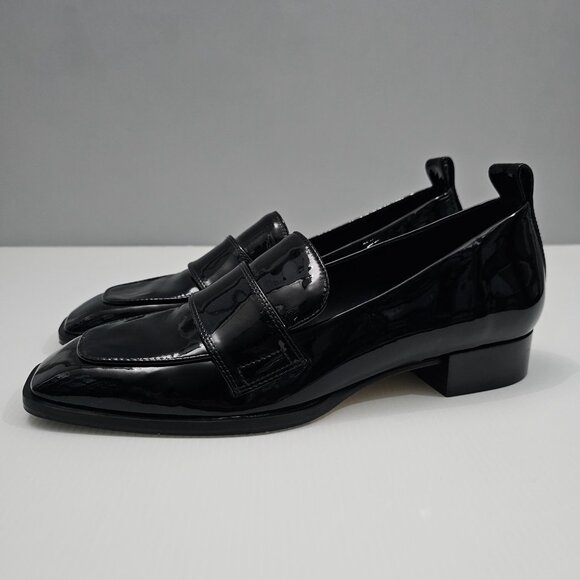 NEW Aeyde Julie Loafer EU 39.5 Black Patent Leather 30mm Heel Slip On Square Toe - Picture 13 of 13